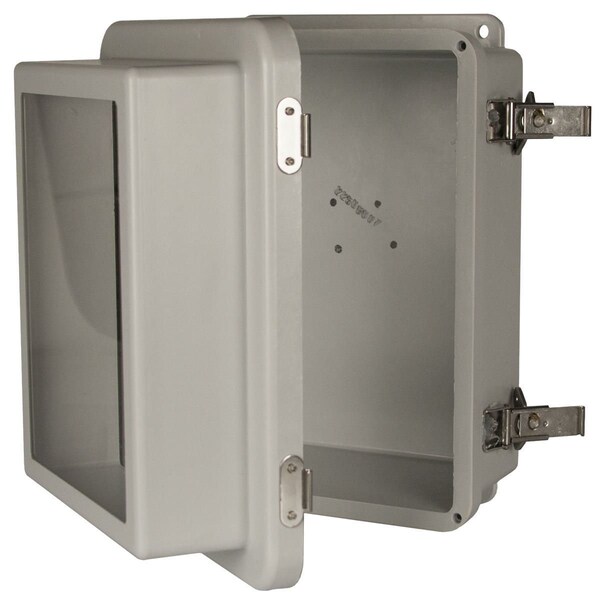 Twist Lock Latch Electrical Enclosures, 10 in H, 6 in D, 8 in W, 4X, Fiberglass